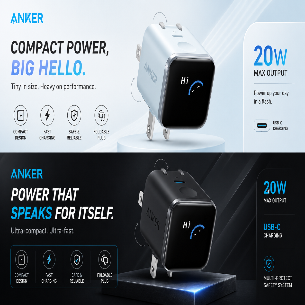 Anker Nano 45W GaN Fast Charger with Smart Display